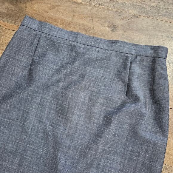 Escada Skirt Womens Gray EU 42 Wool Mohair Pencil Knee Length Corpcore US 12 - Picture 6 of 16